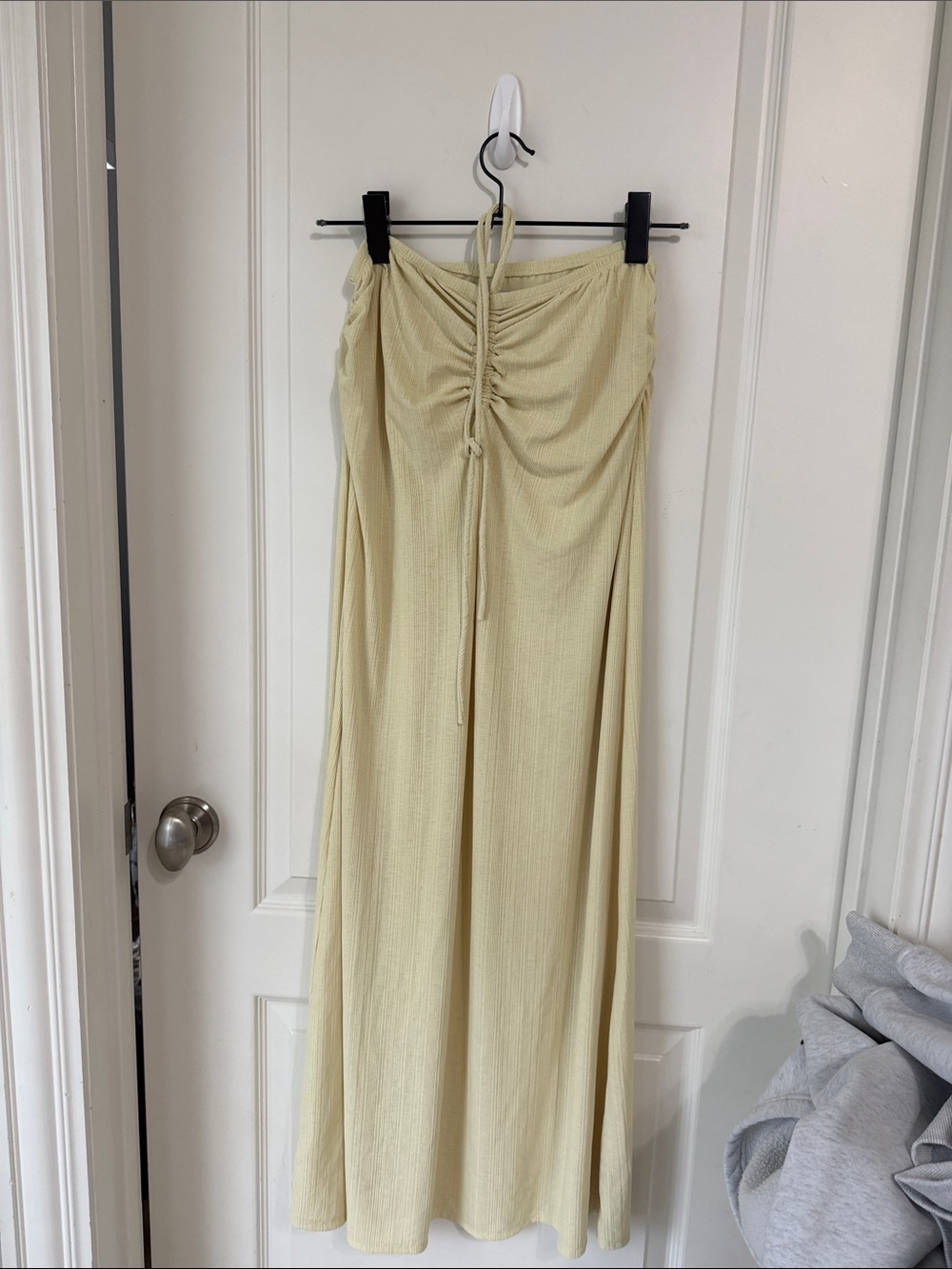 Free people beach Drawstring Detail Cream Maxi Skirt